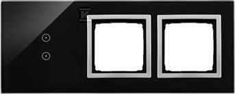 Panel dotykowy S54 Touch, 3 moduły, 2 pola dotykowe pionowe + 2 otwory na osprzęty S54, księżycowa lawa, SIMON54 TOUCH