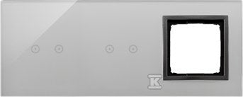 Panel dotykowy S54 Touch, 3 moduły, 2 pola dotykowe poziome + 2 pola dotykowe poziome + 1 otwór na osprzęt S54, burzowa chmura, SIMON54 TOUCH
