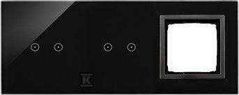 Panel dotykowy S54 Touch, 3 moduły, 2 pola dotykowe poziome + 2 pola dotykowe poziome + 1 otwór na osprzęt S54, zastygła lawa, SIMON54 TOUCH