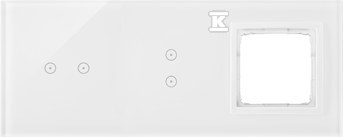 Panel dotykowy S54 Touch, 3 moduły, 2 pola dotykowe poziome + 2 pola dotykowe pionowe + 1 otwór na osprzęt S54, biała perła, SIMON54 TOUCH