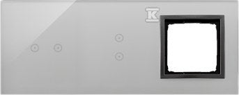 Panel dotykowy S54 Touch, 3 moduły, 2 pola dotykowe poziome + 2 pola dotykowe pionowe + 1 otwór na osprzęt S54, burzowa chmura, SIMON54 TOUCH