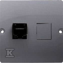 Gniazdo komputerowe RJ45 pojedyncze, kategoria 5e (moduł). Montaż gniazda na wkręty do puszki, srebrny mat, BASIC MODUŁ