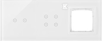 Panel dotykowy S54 Touch, 3 moduły, 2 pola dotykowe poziome + 4 pola dotykowe + 1 otwór na osprzęt S54, biała perła, SIMON54 TOUCH
