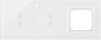 Panel dotykowy S54 Touch, 3 moduły, 2 pola dotykowe pionowe + 2 pola dotykowe pionowe + 1 otwór na osprzęt S54, biała perła, SIMON54 TOUCH