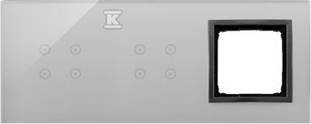 Panel dotykowy S54 Touch, 3 moduły, 4 pola dotykowe + 4 pola dotykowe + 1 otwór na osprzęt S54, burzowa chmura, SIMON54 TOUCH