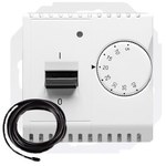 Regulator temperatury z czujnikiem zewnętrznym, 16A, 230V~. Montaż gniazda na wkręty do puszki, stal inox, BASIC MODUŁ