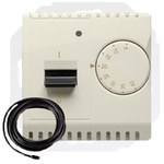 Regulator temperatury z czujnikiem zewnętrznym, 16A, 230V~. Montaż gniazda na wkręty do puszki, srebrny mat, BASIC MODUŁ