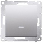 Łącznik schodowy z podświetleniem LED bez piktogramu (moduł) 10AX, 250V~, szybkozłącza, srebrny mat, BASIC MODUŁ