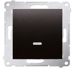 Łącznik schodowy z podświetleniem LED bez piktogramu (moduł) 10AX, 250V~, szybkozłącza, srebrny mat, BASIC MODUŁ