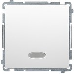 Łącznik schodowy z podświetleniem LED bez piktogramu (moduł) 10AX, 250V~, szybkozłącza, srebrny mat, BASIC MODUŁ