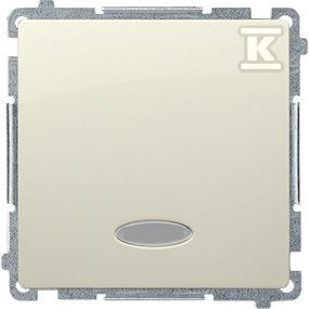 Łącznik schodowy z podświetleniem LED bez piktogramu (moduł) 10AX, 250V~, szybkozłącza, beż, BASIC MODUŁ