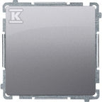 Łącznik schodowy bez piktogramu (moduł) 16AX, 250V~, zaciski śrubowe, stal inox, BASIC MODUŁ