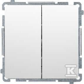 Łącznik schodowy podwójny bez piktogramu (moduł) 10AX, 250V~, zaciski śrubowe, biały, BASIC MODUŁ