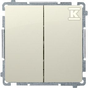 Łącznik schodowy podwójny bez piktogramu (moduł) 10AX, 250V~, zaciski śrubowe, beż, BASIC MODUŁ