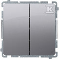 Łącznik schodowy podwójny bez piktogramu (moduł) 10AX, 250V~, zaciski śrubowe, stal inox, BASIC MODUŁ