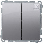 Łącznik schodowy podwójny bez piktogramu (moduł) 10AX, 250V~, zaciski śrubowe, stal inox, BASIC MODUŁ