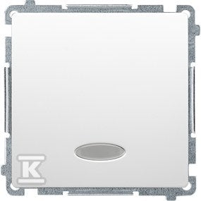 Łącznik krzyżowy z podświetleniem LED bez piktogramu (moduł) 10AX, 250V~, szybkozłącza, biały, BASIC MODUŁ