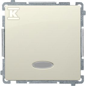 Łącznik krzyżowy z podświetleniem LED bez piktogramu (moduł) 10AX, 250V~, szybkozłącza, beż, BASIC MODUŁ