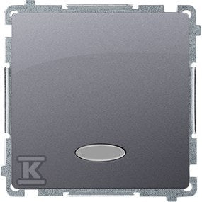 Łącznik krzyżowy z podświetleniem LED bez piktogramu (moduł) 10AX, 250V~, szybkozłącza, stal inox, BASIC MODUŁ