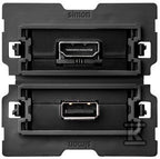 Gniazdo HDMI, v 1.4 żeńskie + USB, 2.0, typ A żeńskie (mechanizm, bez ramki montażowej), SIMON100