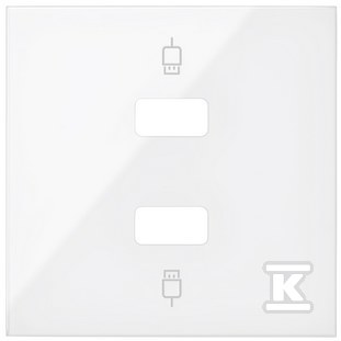 Pokrywa do gniazda USB podwójnego, biały, SIMON100
