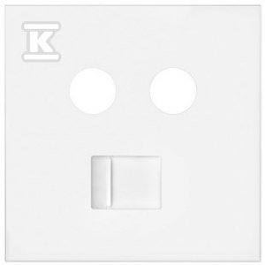 Pokrywa gniazda antenowego R/TV-SAT + komputerowe RJ45 kat.6 , biały mat, SIMON100