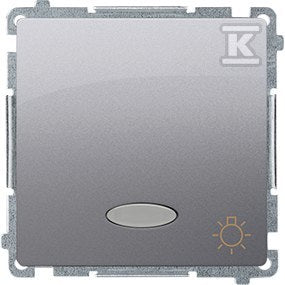 Przycisk światło z podświetleniem LED (moduł) 10AX, 250V~, szybkozłącza, srebrny mat, BASIC MODUŁ