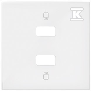 Pokrywa do gniazda USB podwójnego, biały mat, SIMON100