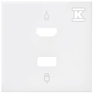 Pokrywa do gniazda HDMI+ USB, biały mat, SIMON100