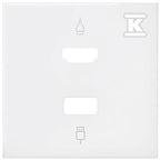 Pokrywa do gniazda HDMI+ USB, biały mat, SIMON100