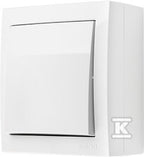 Łącznik schodowy natynkowy bez piktogramu, IP44, 10 AX, 250 V~, zaciski śrubowe, biały, AQUACLICK