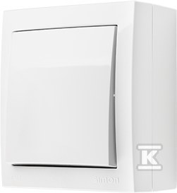 Łącznik schodowy natynkowy bez piktogramu, IP44, 10 AX, 250 V~, zaciski śrubowe, biały, AQUACLICK