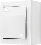 Łącznik krzyżowy natynkowy, IP44, 10 AX, 250 V~, zaciski śrubowe, biały, AQUACLICK
