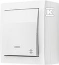 Łącznik krzyżowy natynkowy z podświetleniem, IP44, 10 AX, 250 V~, zaciski śrubowe, biały, AQUACLICK