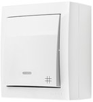 Łącznik krzyżowy natynkowy z podświetleniem, IP44, 10 AX, 250 V~, zaciski śrubowe, czarny, AQUACLICK