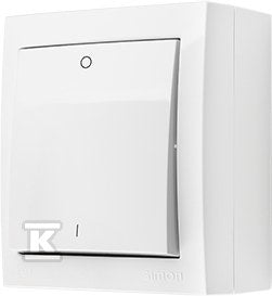 Łącznik dwubiegunowy natynkowy, IP44, 10 AX, 250 V~, zaciski śrubowe, biały, AQUACLICK