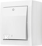 Łącznik dwubiegunowy natynkowy, IP44, 10 AX, 250 V~, zaciski śrubowe, biały, AQUACLICK