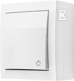 Przycisk światło natynkowy, IP44, 10 AX, 250 V~, zaciski śrubowe, biały, AQUACLICK