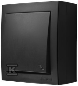 Łącznik schodowy natynkowy, IP44, 16 A, 250 V~, zaciski śrubowe, czarny, AQUACLICK