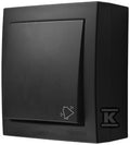 Przycisk dzwonek natynkowy, IP44, 10 AX, 250 V~, zaciski śrubowe, czarny, AQUACLICK