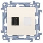 Gniazdo HDMI ver.1.4 podwójne (moduł), krem, SIMON10