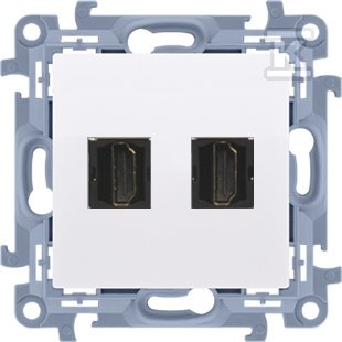 Gniazdo HDMI ver.1.4 podwójne (moduł), biały, SIMON10