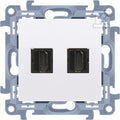 Gniazdo HDMI ver.1.4 podwójne (moduł), biały, SIMON10