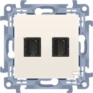 Gniazdo HDMI ver.1.4 podwójne (moduł), krem, SIMON10