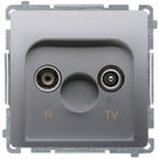 Gniazdo antenowe R-TV zakończeniowe do gniazd przelotowych (moduł), 1x wejście: 5862 MHz, stal inox, BASIC MODUŁ
