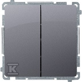 Łącznik świecznikowy z podświetleniem LED (moduł) 10AX, 250V~, szybkozłącza, srebrny mat, BASIC MODUŁ