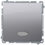 Przycisk pojedynczy zwierny bez piktogramu z podświetleniem LED (moduł) 10AX, 250V~, szybkozłącza, biały, BASIC MODUŁ
