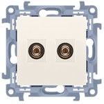 Gniazdo głośnikowe pojedyncze -1 kolumna głośnikowa (moduł). Przekrój przew. dla wyjścia 6 mm2. Mocowanie na wkręty do puszki, stal inox, BASIC MODUŁ