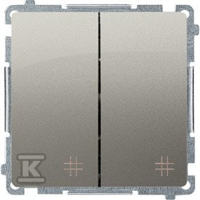 Łącznik krzyżowy podwójny (moduł) 10AX, 250V~, szybkozłącza, satynowy, BASIC MODUŁ