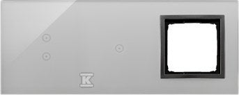 Panel dotykowy S54 Touch, 3 moduły, 2 pola dotykowe pionowe + 1 pola dotykowe + 1 otwór na osprzęt S54, burzowa chmura, SIMON54 TOUCH